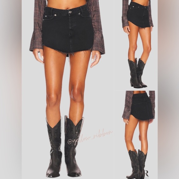 Free People Dresses & Skirts - 🆕 FREE PEOPLE Sky High Denim Mini Skirt | Color: Black | Size: 4